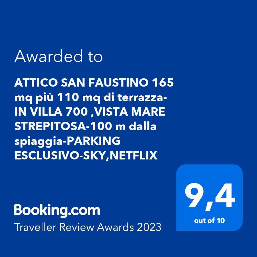 Welcome Riviera - Attico San Faustino 165 Mq Piu 110 Mq Di Terrazza- In Villa 700 ,Vista Mare Strepitosa-100 M Dalla Spiaggia-Parking Esclusivo Ραπάλο Εξωτερικό φωτογραφία
